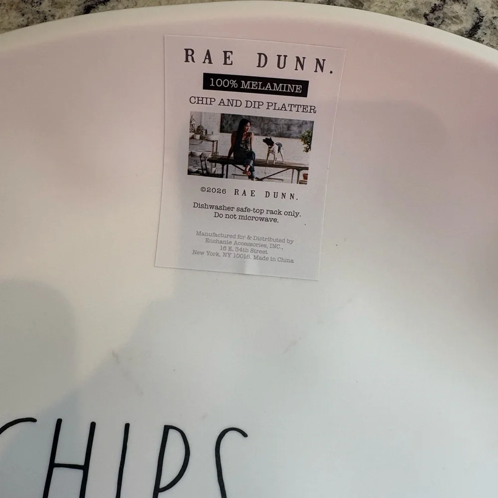 Rae Dunn White Chips and Dip Tray - Picture 2 of 3